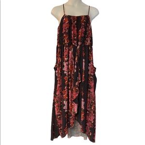 ❤️City Chic Pocket Maxi High Low Floral Mixed Print Sleeveless Halter Dress
